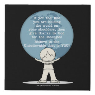 Thankful for Strength Faux Canvas Print