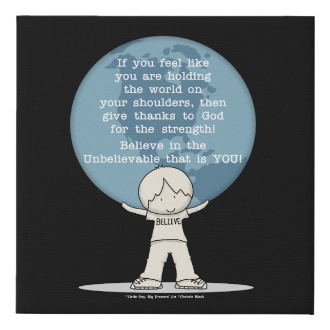 Thankful for Strength Faux Canvas Print (Front)