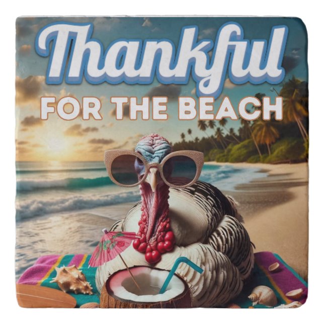 Thankful for the Beach Trivet (Front)