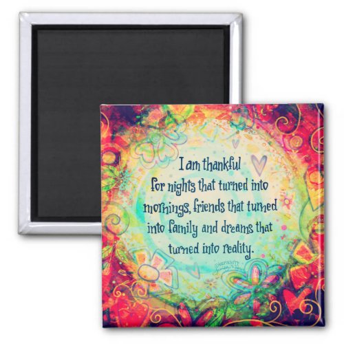 Thankful for Things Pretty Inspirational Colorful Magnet
