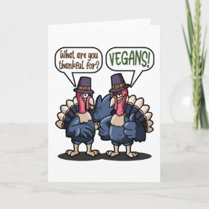 Thankful For Vegans Funny Turkey Thanksgiving Gift Card