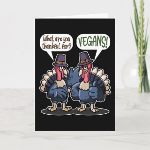 Thankful For Vegans Funny Turkey Thanksgiving Gift Card