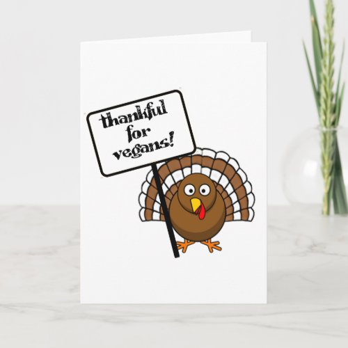Thankful for vegans holiday card