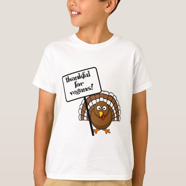 Thankful for vegans! T-Shirt (Front)