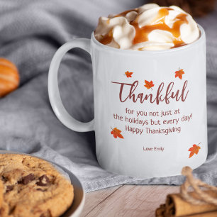 Thankful For You Custom Thanksgiving Coffee Mug