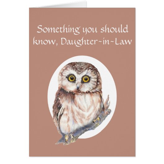 Thankful for You Daughter-in-Law Mother's Day Owl (Front)