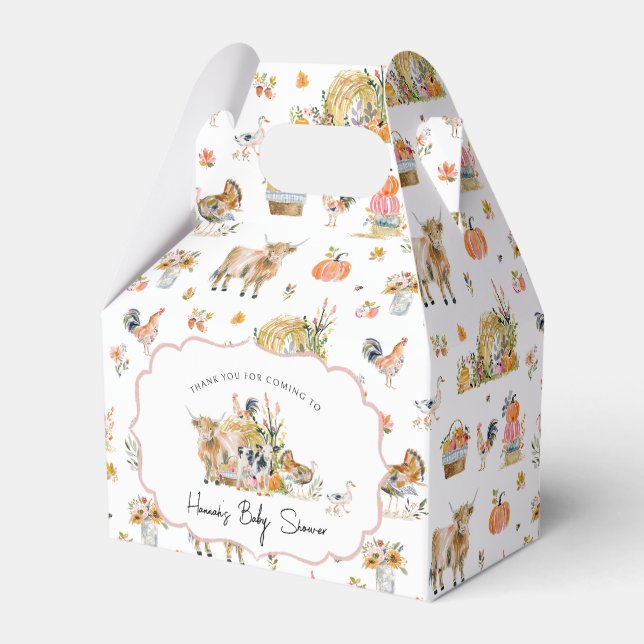 Thankful for You | Fall Farm Baby Shower Favor Boxes (Front Side)