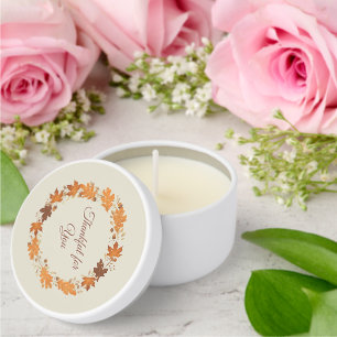 Thankful for You Fall Thank You Cards Mini Candle Favors