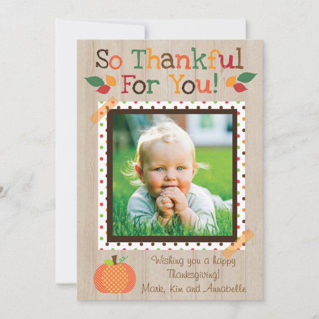 Thankful For You - Fall / Thanksgiving Card (Front)
