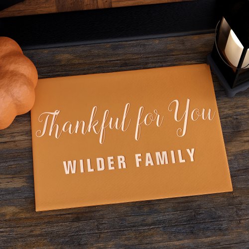 Thankful For You Family Name Doormat