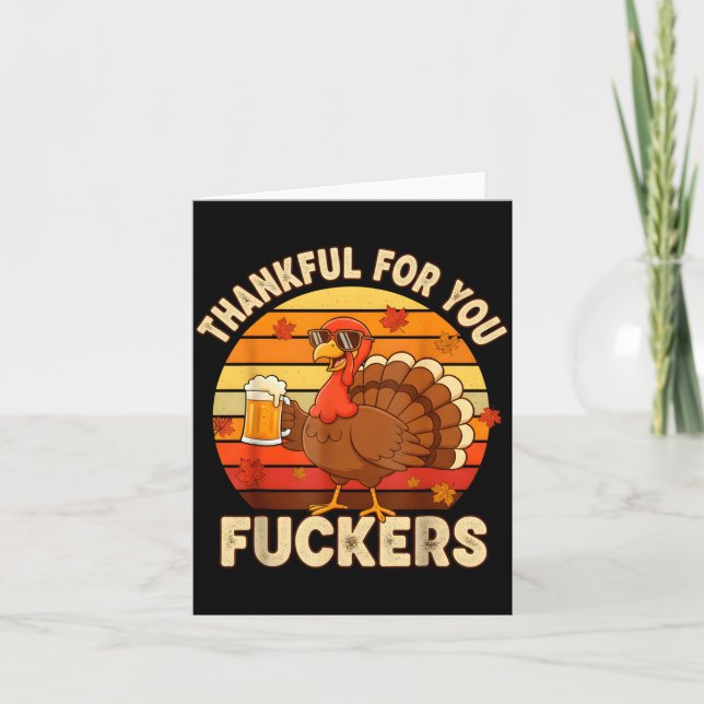 Thankful For You Forers Thanksgiving Happy Turkey  Card (Front)