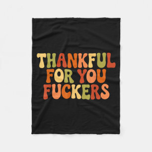 Thankful For You Forers Thanksgiving Happy Turkey Fleece Blanket