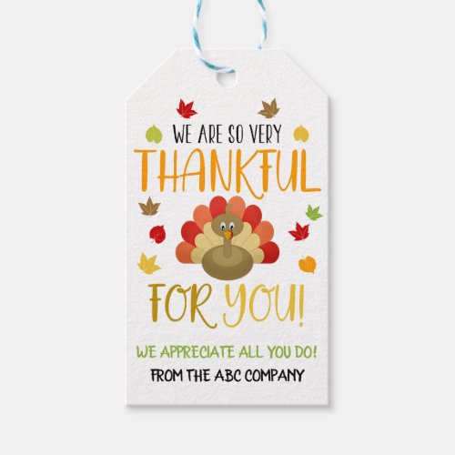 Thankful For You Gift Tag