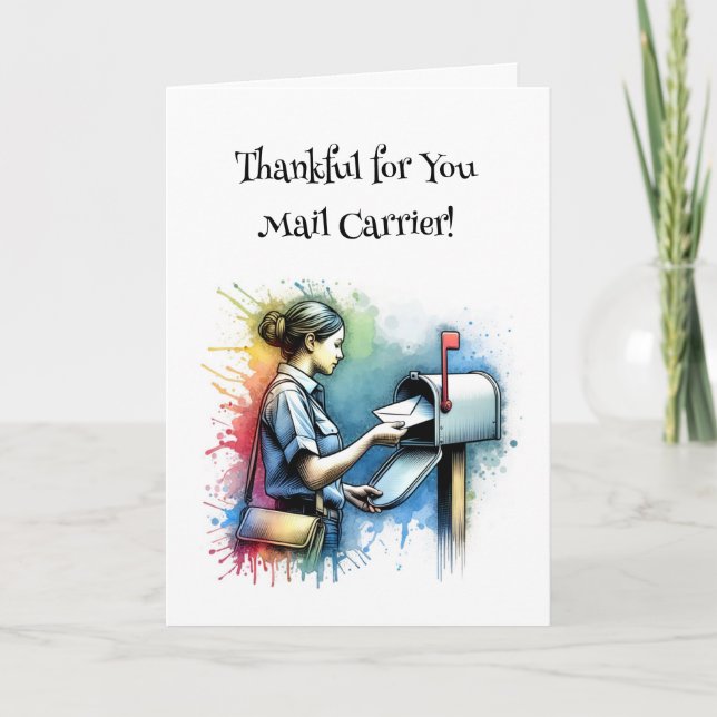 Thankful for You Mail Carrier  Card (Front)