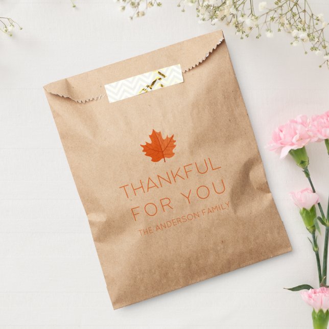 Thankful For You | Modern Minimalist Thanksgiving  Favor Bag (Sealed)