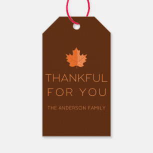 Thankful For You   Modern Minimalist Thanksgiving  Gift Tags