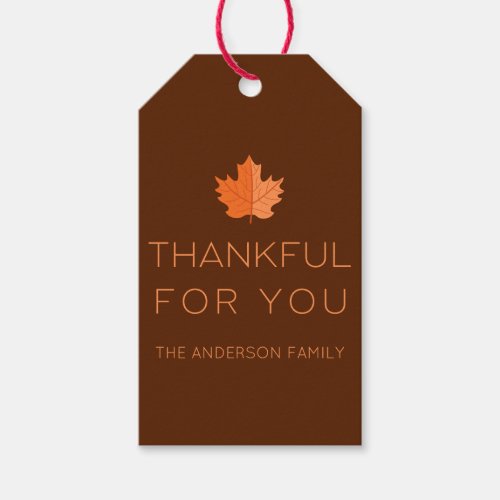 Thankful For You  Modern Minimalist Thanksgiving  Gift Tags