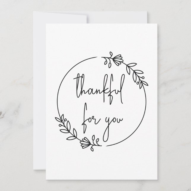 "thankful for you" modern simple floral Wreath (Front)