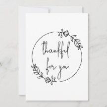 "thankful for you" modern simple floral Wreath