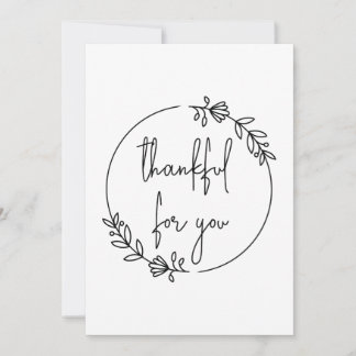 "thankful for you" modern simple floral Wreath