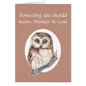 Thankful for You Mother-in-Law Mother's Day Owl (Front)