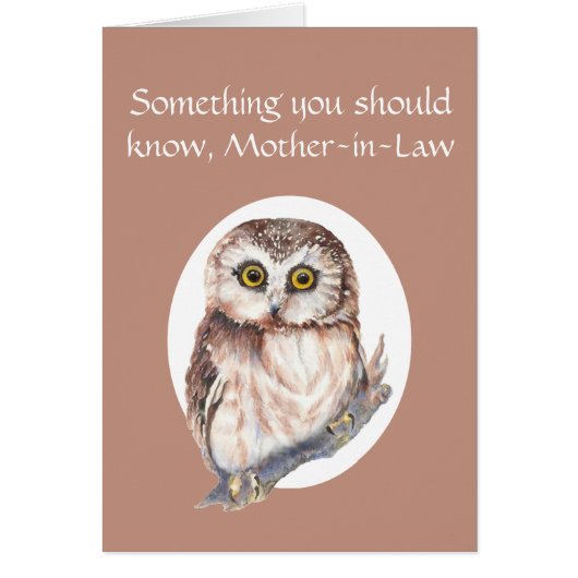 Thankful for You Mother-in-Law Mother's Day Owl (Front)