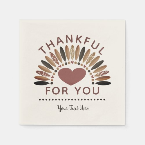 THANKFUL FOR YOU _ Personalized Thanksgiving Napkins