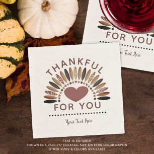 THANKFUL FOR YOU - Personalized Thanksgiving Napkins