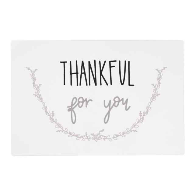 Thankful for You Placemat (Front)