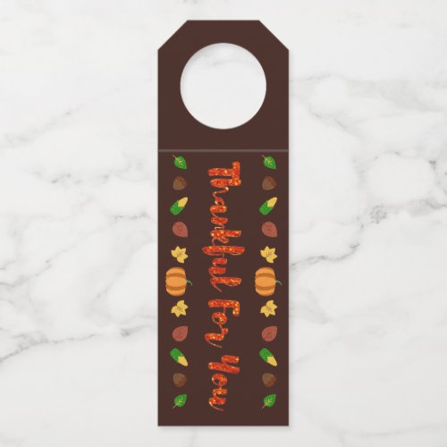 Thankful For You Thanksgiving Bottle Hanger Tag