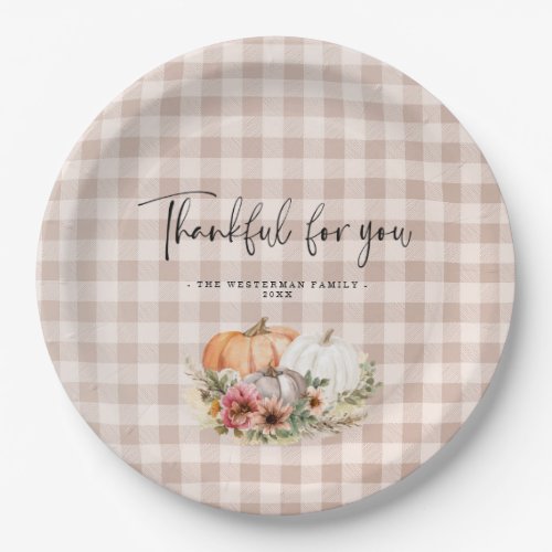 Thankful for you Thanksgiving Dinner  Paper Plates