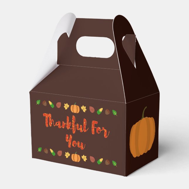 Thankful For You Thanksgiving Favor Boxes (Front Side)