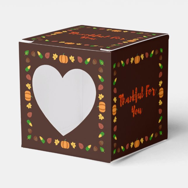 Thankful For You Thanksgiving Favor Boxes (Front Side)