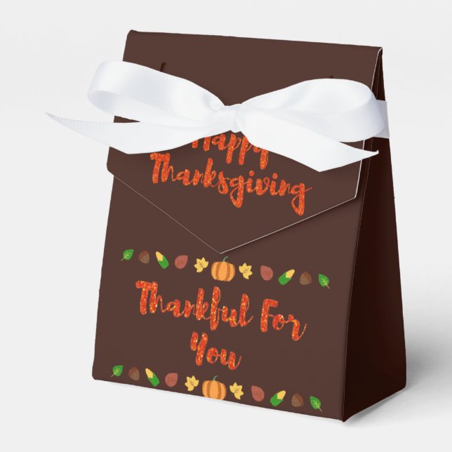 Thankful For You Thanksgiving Favor Boxes (Front Side)