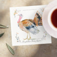 Thankful for You | Watercolor Turkey Baby Shower Napkins