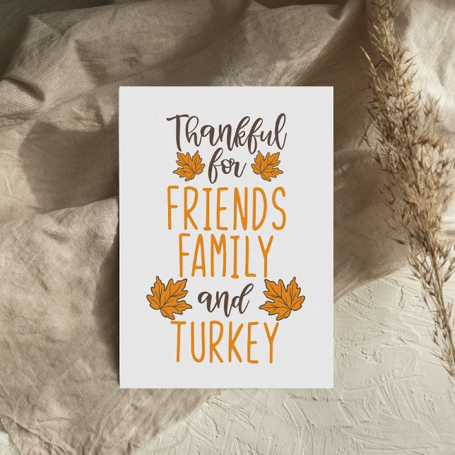 Thankful Friends Family Turkey Thanksgiving card (Creator Uploaded)