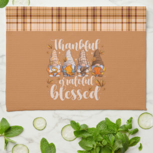 Thankful Gnomes – Autumn Blessings Kitchen Towel