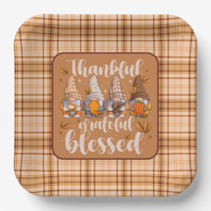Thankful Gnomes – Autumn Blessings Paper Plates