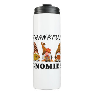 Thankful Gnomies with Cute Autumn Trio of Gnomes Thermal Tumbler