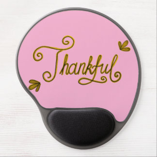 Thankful gold lettering gel mouse pad