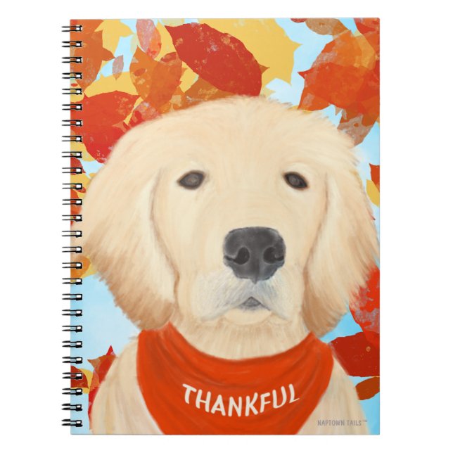 Thankful Golden Dog Fall Journal  (Front)