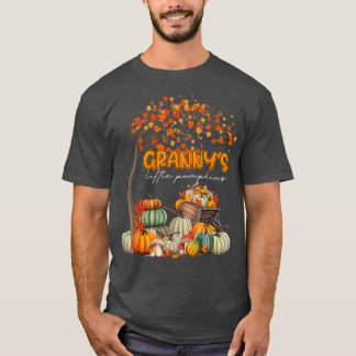 Thankful Grannys Little Pumpkins Fall Leave Autumn T-Shirt
