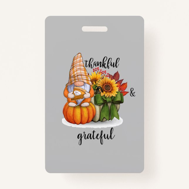 Thankful & grateful  badge (Front)