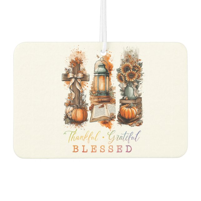 Thankful Grateful Blessed  Air Freshener (Front)