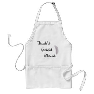 Thankful Grateful Blessed Angel Feather Adult Apron