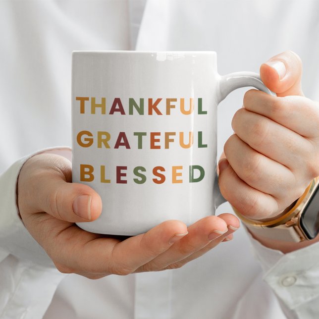 Thankful Grateful Blessed – Autumn Colors  Coffee Mug (Creator Uploaded)