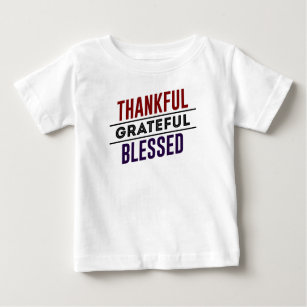 26NSHIRT Thankful Grateful Blessed-1 Kids Baby Girls Short Sleeve Fashion T-Shirt 