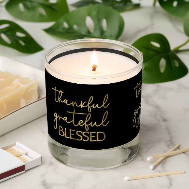 Thankful Grateful Blessed Bible Verse  Scented Candle (Lit)