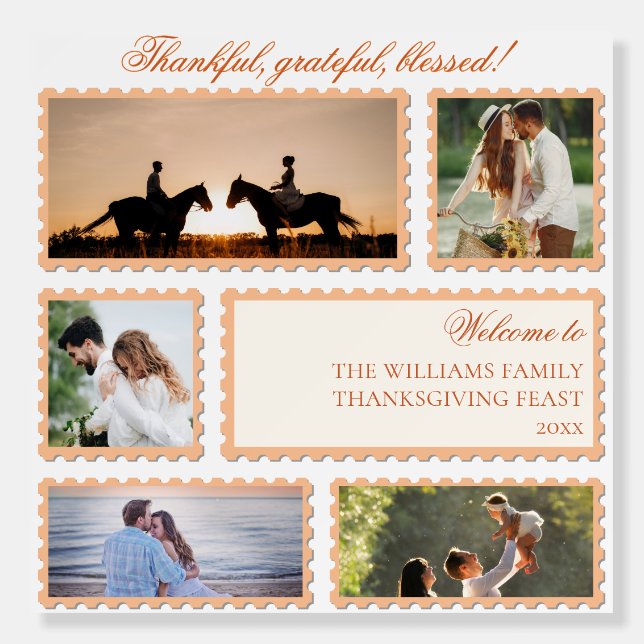 Thankful Grateful Blessed Collage Party Welcome Foam Board (Front)