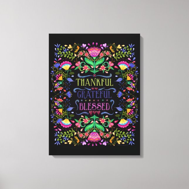 Thankful, Grateful, Blessed | Customize This Art Canvas Print (Front)